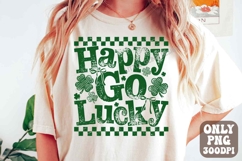 Funny St. Patrick's Day Shirt Design, Happy Go Lucky Png Product Image 1
