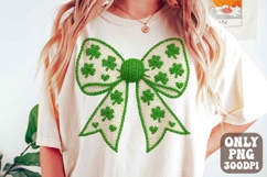Preppy Coquette St Patrick&#039;s Day PNG, Yarn Faux Lucky Product Image 1