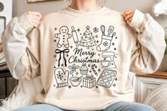 Christmas Baking Crew SVG PNG | Coquette Hand Drawn Xmas Product Image 1