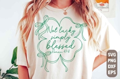 Coquette Bow Not lucky simply Blessed Roman 4:7-8 PNG SVG Product Image 1