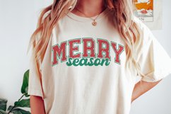 Merry Season SVG PNG | Groovy Christmas Varsity Design Product Image 1