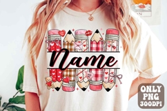 Custom Valentine Teacher Name PNG Valentine Classroom Design Product Image 1