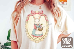 Vintage Easter Bunny Png, Coquette Easter Bunny Grandma Core Product Image 1