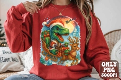 Christmas T-Rex Dinosaur SVG PNG, Santa saurus Rex Design Product Image 1