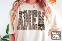 Leopard Amen PNG, Christian Easter png, Retro Varsity Faith Product Image 1