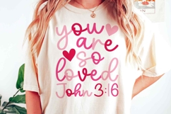 Preppy You Are So Loved PNG, Christian Valentine Svg, Jesus Product Image 1