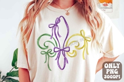 Preppy Fleur De Lis Mardi Gras Coquette Bow PNG, Mardi Gras Product Image 1