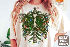 Ribcage Christmas Tree Png | Funny Christmas Skeleton Design Product Image 1