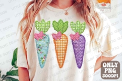 Floral Carrots Patchwork PNG, Trendy Easter PNG, Spring PNG Product Image 1