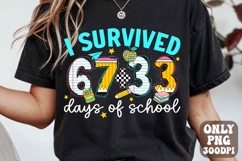 I Survived 67 33 Days Of School PNG, 100 Days Of School Product Image 1