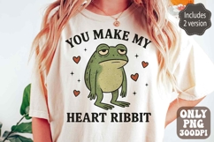 You Make My Heart Ribbit PNG Digital Download Retro Frog Product Image 1