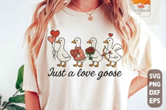 Just a love goose png, Valentine Goose png, Duck valentines Product Image 1