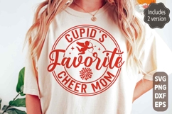 Cupid's Favorite Cheer Mom SVG Funny Valentines Day Shirts Product Image 1