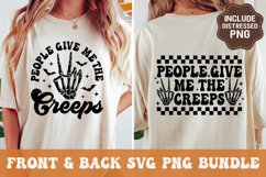 People Give Me The Creeps SVG PNG | Retro Halloween Skeleton Product Image 1