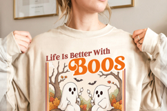 Retro Cute Ghost Halloween Png | Fall Png | Cozy Camping Product Image 5