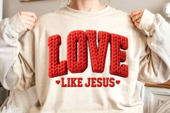 Latch Hook Yarn Faux Love Like Jesus PNG Valentines Day Vday Product Image 1