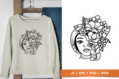 Flower Decoration on Woman's Covered Head Product Image 1