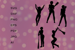 Woman with Spiked Bat Weapon Silhouette Product Image 1