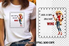 Funny woman wine clipart PNG | Sarcastic quotes girl wine Product Image 1