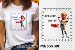 Funny woman wine clipart PNG | Sarcastic quotes girl wine Product Image 1