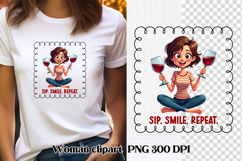 Funny woman wine clipart PNG | Sarcastic quotes girl wine Product Image 1