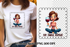 Funny woman wine clipart PNG | Sarcastic quotes girl wine Product Image 1