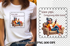 Funny woman wine clipart PNG | Sarcastic quotes girl wine Product Image 1
