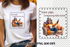 Funny woman wine clipart PNG | Sarcastic quotes girl wine Product Image 1