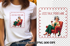 Funny woman wine clipart PNG | Sarcastic quotes girl wine Product Image 1