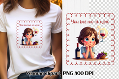 Funny woman wine clipart PNG | Sarcastic quotes girl wine Product Image 1