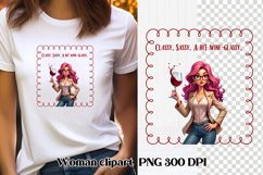 Funny woman wine clipart PNG | Sarcastic quotes girl wine Product Image 1