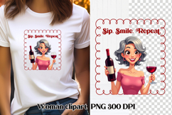 Funny woman wine clipart PNG | Sarcastic quotes girl wine Product Image 1