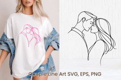 Minimalist couple line art SVG | Romantic couple SVG Product Image 1