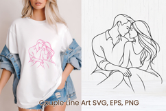 Minimalist couple line art SVG | Romantic couple SVG Product Image 1