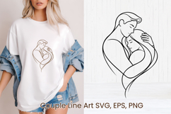 Minimalist couple line art SVG | Romantic couple SVG Product Image 1