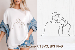 Minimalist couple line art SVG | Romantic couple SVG Product Image 1