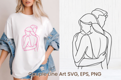 Minimalist couple line art SVG | Romantic couple SVG Product Image 1