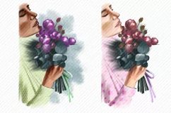 Women with the rose Girl Clipart African American European Product Image 2