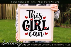 This Girl Can Inspirational Quote SVG Motivational T-shirt Product Image 3