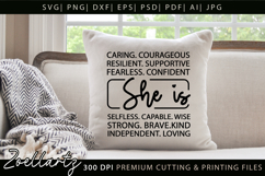 She Is Strong Kind Christian Quote SVG Women Empowerment SVG Product Image 1