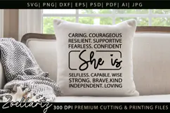 She Is Strong Kind Christian Quote SVG Women Empowerment SVG Product Image 1