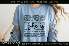 She Is Strong Kind Christian Quote SVG Women Empowerment SVG Product Image 6