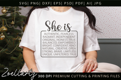 She Is Strong Fearless Brave Empowered Independent Kind SVG Product Image 2