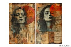 Abstract Girls Portraits Junk Journal Printable Half Pages Product Image 2