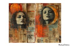Abstract Girls Portraits Junk Journal Printable Half Pages Product Image 3