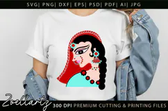 Indian Bride SVG PNG EPS DXF Cut Files Woman Illustration Product Image 5