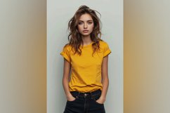 Yellow T Shirt Logo Branding Mockup Product Image 1