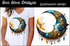 Floral Moon Clipart Product Image 2