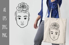 Woman Face with Big Rose Sublimation Product Image 1