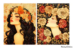 Vintage Women Junk Journal Pages | Floral Mixed Media Product Image 3